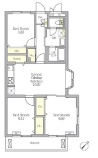 メゾンカルム中落合North【2階】の間取り