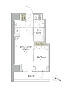 プライムメゾン用賀砧公園【6階】の間取り