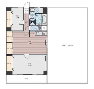一徳ハイツ Part 2-712【7階】の間取り