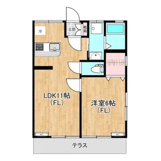 第2コーポさつき【1階】の間取り