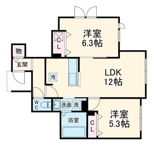 COLORS WING-B【1階】の間取り