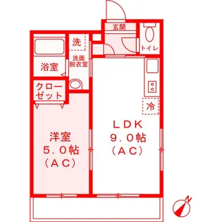 ブリリアンス根岸【3階】の間取り