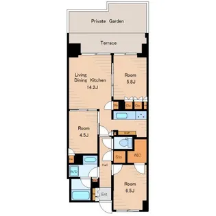 THE MIDLAND AVENUE【1階】の間取り