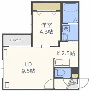 ドルチェ平岸【4階】の間取り