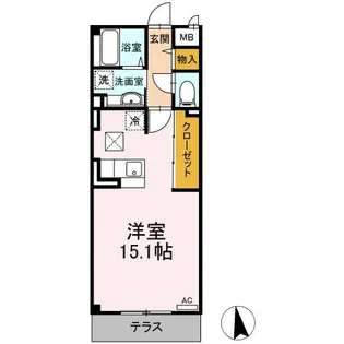 サンヴィレッジ中河原【1階】の間取り