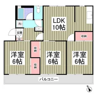 レインボーハウス5号棟【1階】の間取り