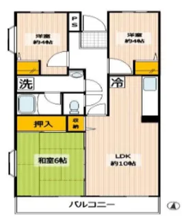 メゾンピュール【3階】の間取り