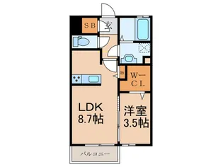 ディア ラソ【1階】の間取り