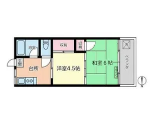ヒルズ梶山【2階】の間取り