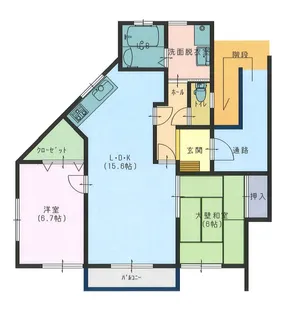 ピースフルハイツ壱番館【2階】の間取り