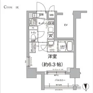 エスリード松屋町グレイス【9階】の間取り
