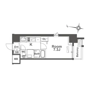 TLRレジデンス本町WEST【9階】の間取り