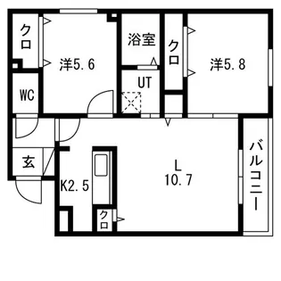 Elate幌平橋(イレイトホロヒラバシ)【2階】の間取り