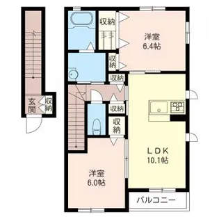 スカイビューA【2階】の間取り
