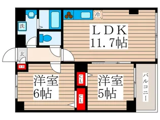 ベルドゥム-ル【1階】の間取り