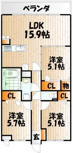 ブランノワール赤坂【1階】の間取り