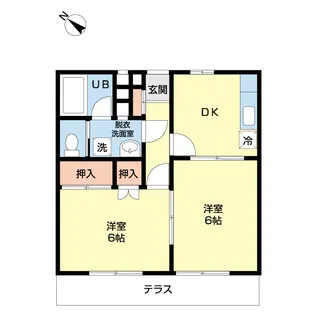 タウンシャイン若葉B【1階】の間取り