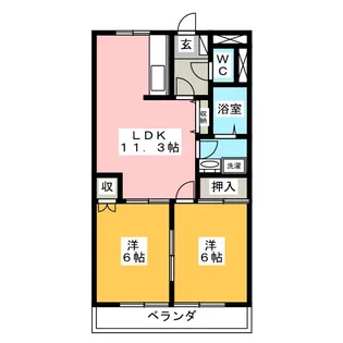 グリーンシャトー【2階】の間取り