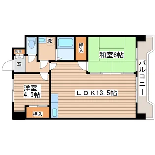 ファミーユたかまつ【4階】の間取り