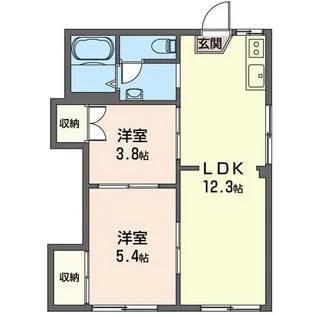 サニーコーポ【1階】の間取り