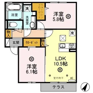 ルヴェデュソレイユ【1階】の間取り