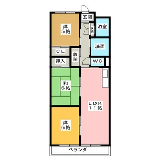 シャリテ西味鋺【3階】の間取り