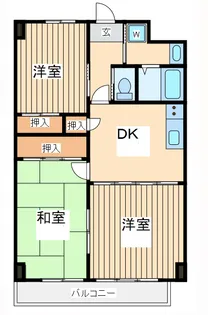グリーンパレス国立【4階】の間取り