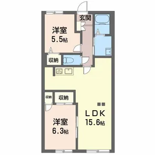エステート花もと【1階】の間取り