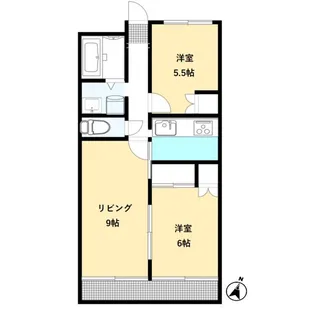 エスパース アンティーム【2階】の間取り