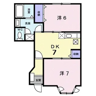 グランディールA【1階】の間取り