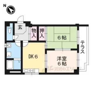 コート双ヶ丘【1階】の間取り