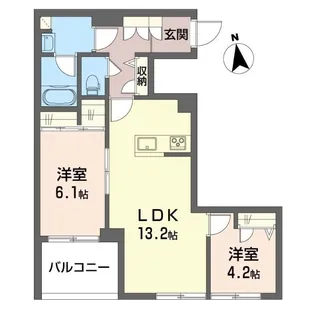 シャーメゾン湘南茅ヶ崎香川【2階】の間取り