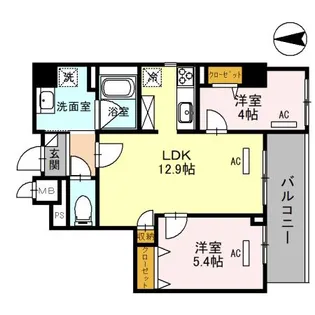 エタニティ江坂【1階】の間取り