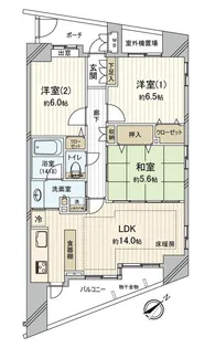 リアナグレイスフルリバー妙典【7階】の間取り