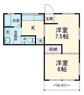 エメラルドハイツB【1階】の間取り