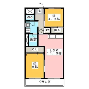 グリーンパークおし沼 A・B【3階】の間取り