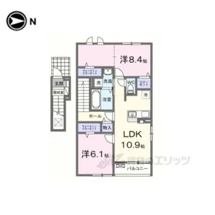 クラール倉治C【2階】の間取り