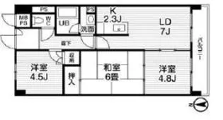 アーデンコート西長堀【5階】の間取り