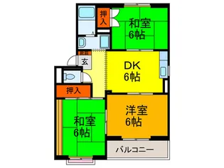 ハイツウッド【3階】の間取り