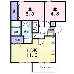 ヴィラージュ英【2階】の間取り