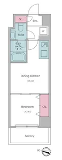 ドゥーエ二子新地【5階】の間取り