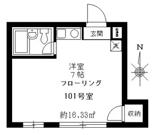 プチパレス恵比寿【1階】の間取り