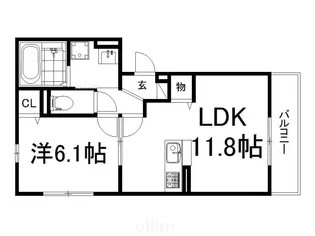 ラフィーネ木幡【1階】の間取り