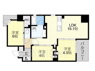 リバーガーデン四天王寺【17階】の間取り