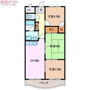 大木マンションA棟【4階】の間取り