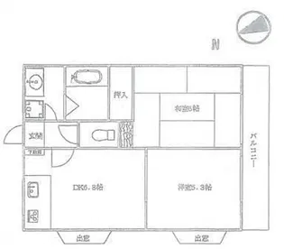 甘粕ハイツ【2階】の間取り