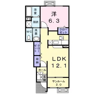 ライフ D【1階】の間取り