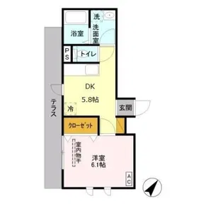 グランセMASEKI【1階】の間取り