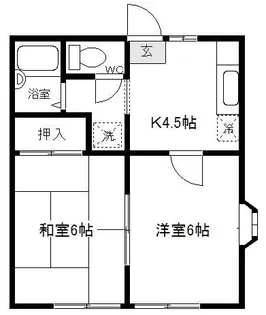 衣笠パークB棟【1階】の間取り