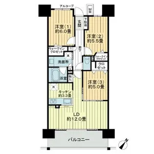 デュオヒルズ仙台ザ・マークス【7階】の間取り